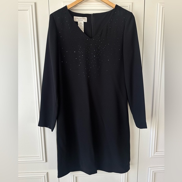 Jones New York Dresses & Skirts - Jones New York Black Rhinestone Cocktail Dress, Size 6
